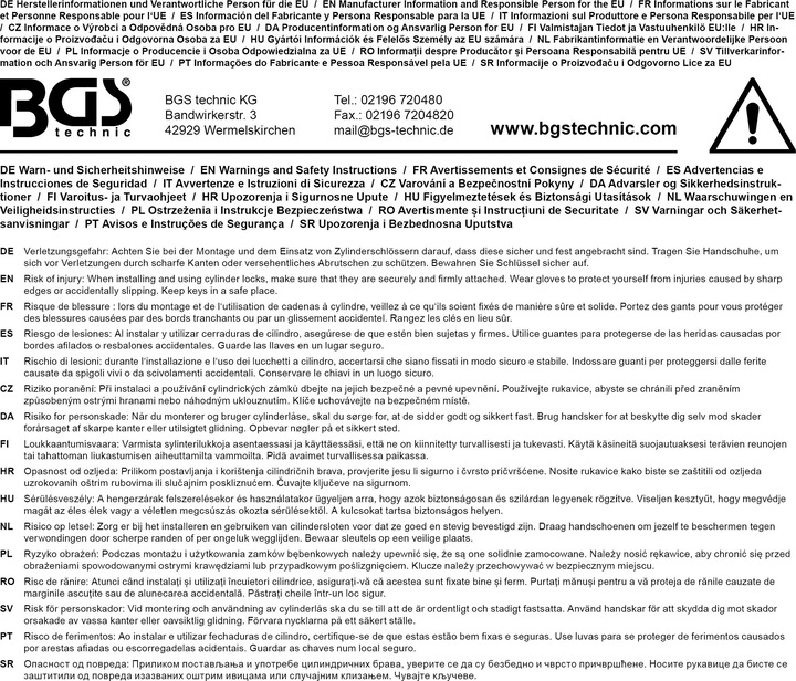Produktbild BGS Briefkasten-Schliesszylinder