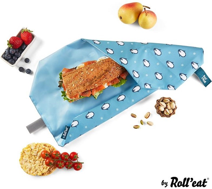 Produktbild Roll'Eat Lunchbeutel BocnRoll Animals Türkis, Pinguin