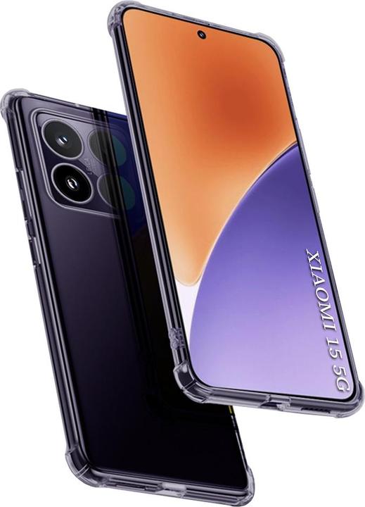 Actual product image Techsuit - Shockproof Clear Silicone - Xiaomi 15 - Smoke Black (Xiaomi 15)