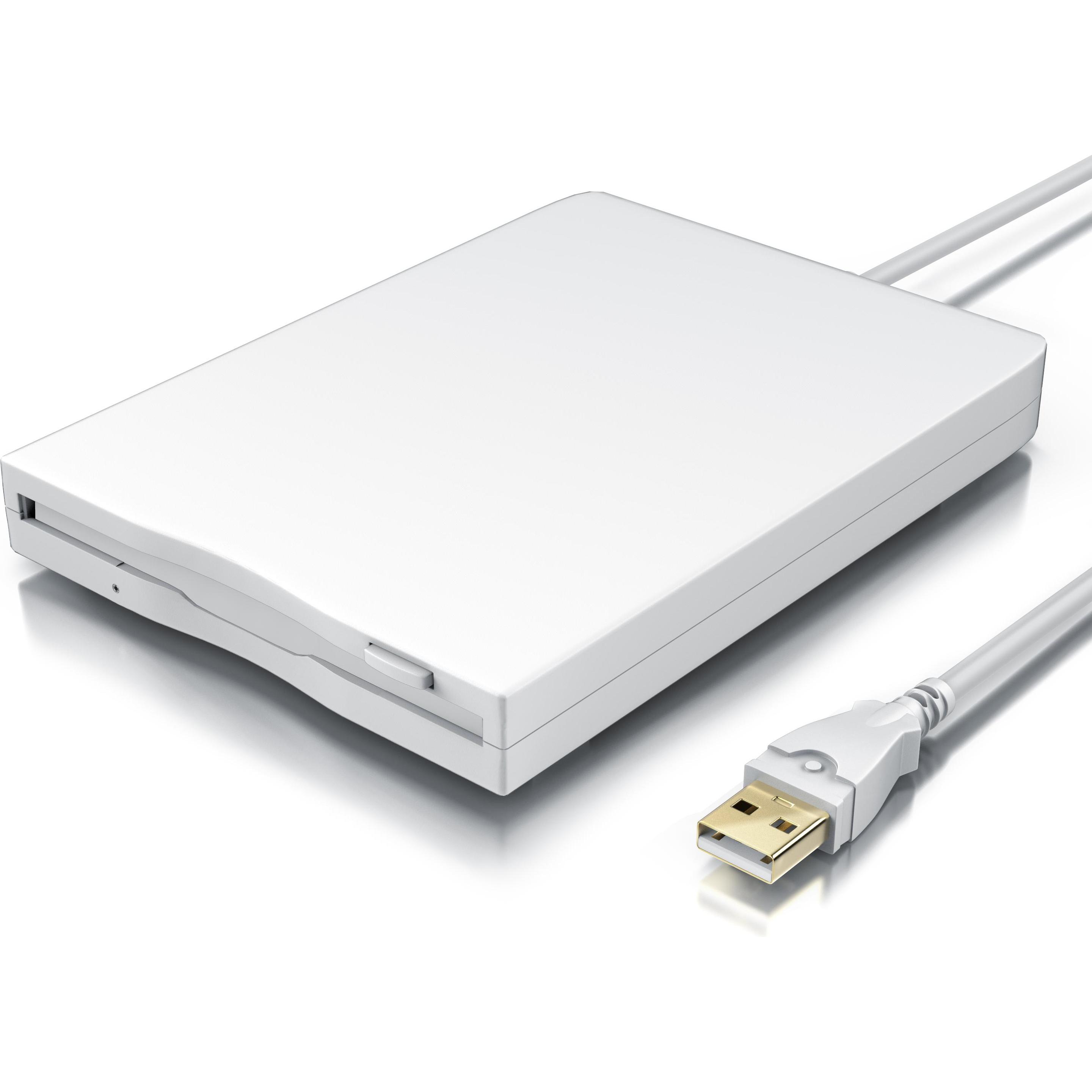 CSL USB Diskettenlaufwerk extern, USB Floppy Laufwerk FDD 1,44MB (3,5) für PC & MAC, weiss (Floppy Disk Laufwerk), Optis...