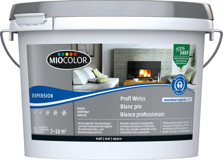 Produktbild Miocolor Profi-Dispersionsfarbe (Weiss, 1 l)