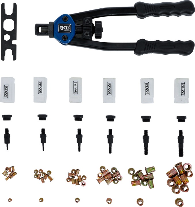 Immagine prodotto BGS Set rivettatrice per rivetti filettati M3 - M10 68 pz. (330 mm)