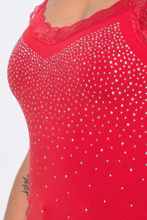 Produktbild Miamoda Top, ärmelloser Slim Fit, Glitzersteinchen, Spitze (56)