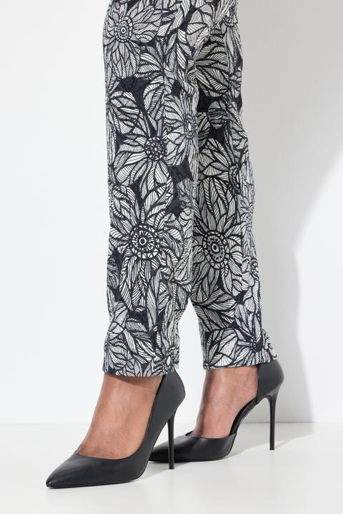 Immagine prodotto Ulla Popken Pantaloni modello Sammy in jacquard con taglio della gamba aderente e cintura elastica (42)