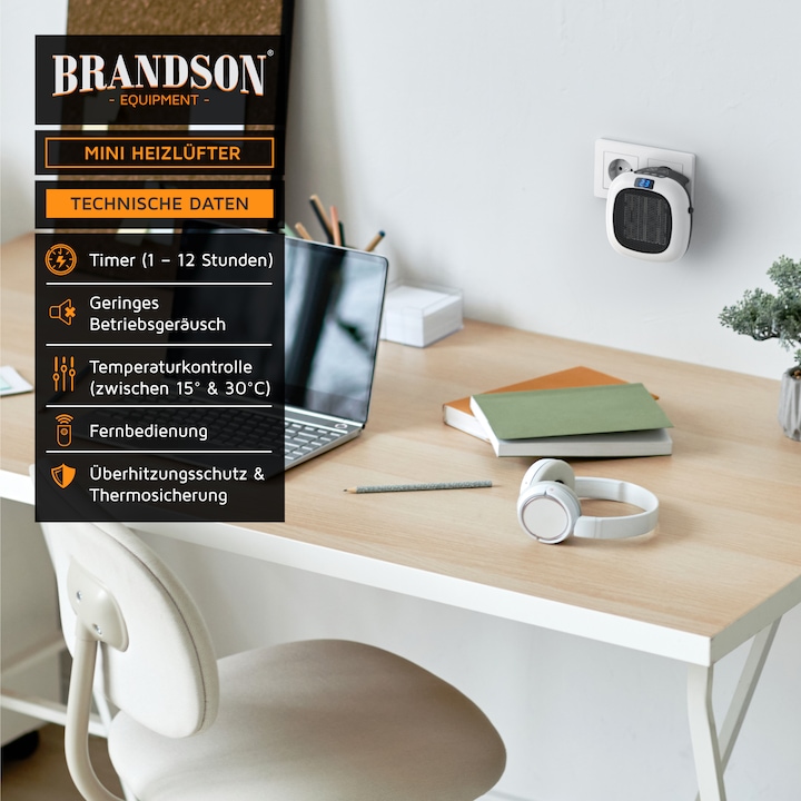 Produktbild Brandson Steckdosen Mini Heizlüfter (700 W)