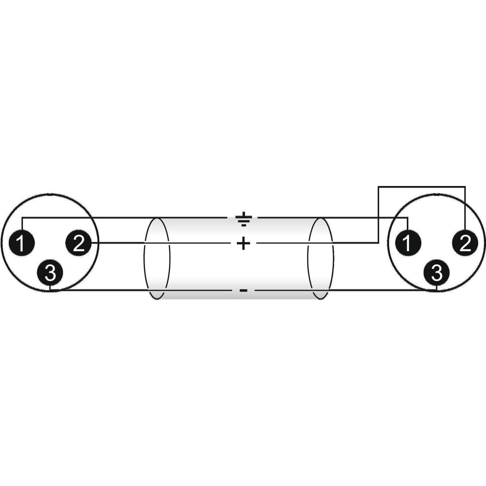 Thumbnail - Omnitronic Adapterkabel XLR(M)/XLR(M) 0,2m sw (0.20 m, XLR), Audio Kabel