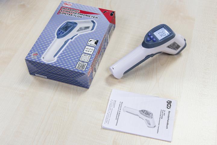 Immagine prodotto BGS Termometro da fronte senza contatto, a infrarossi per misurare persone + oggetti 0 - 100° (Senza contatto, Fronte)
