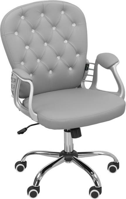 Image du produit Swisshandel24 Bürostuhl, Ergonomisch Schreibtischstuhl mit Armlehne, Gepolsterter Rückenlehne Hellgrau (49 - 58 cm)