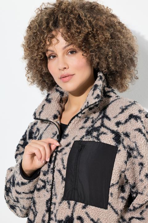 Produktbild Ulla Popken Teddyjacke, Stehkragen, elastische Kanten, kuschelweich (58)