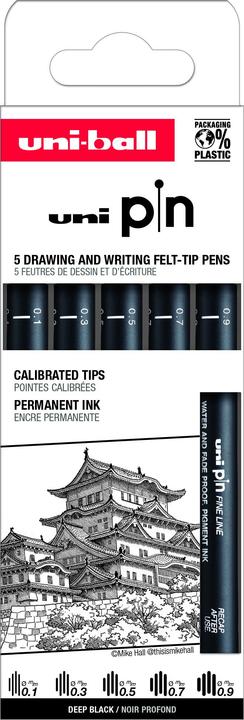 Image du produit Uni-ball Fineliner Pin (Noir, 5x)