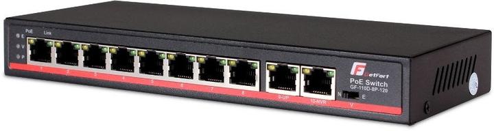 Getfort GF-110D-8P-120 Netzwerk-Switch Unmanaged L2 Fast Ethernet (10/100) Power over Ethernet (PoE) (10 Ports)