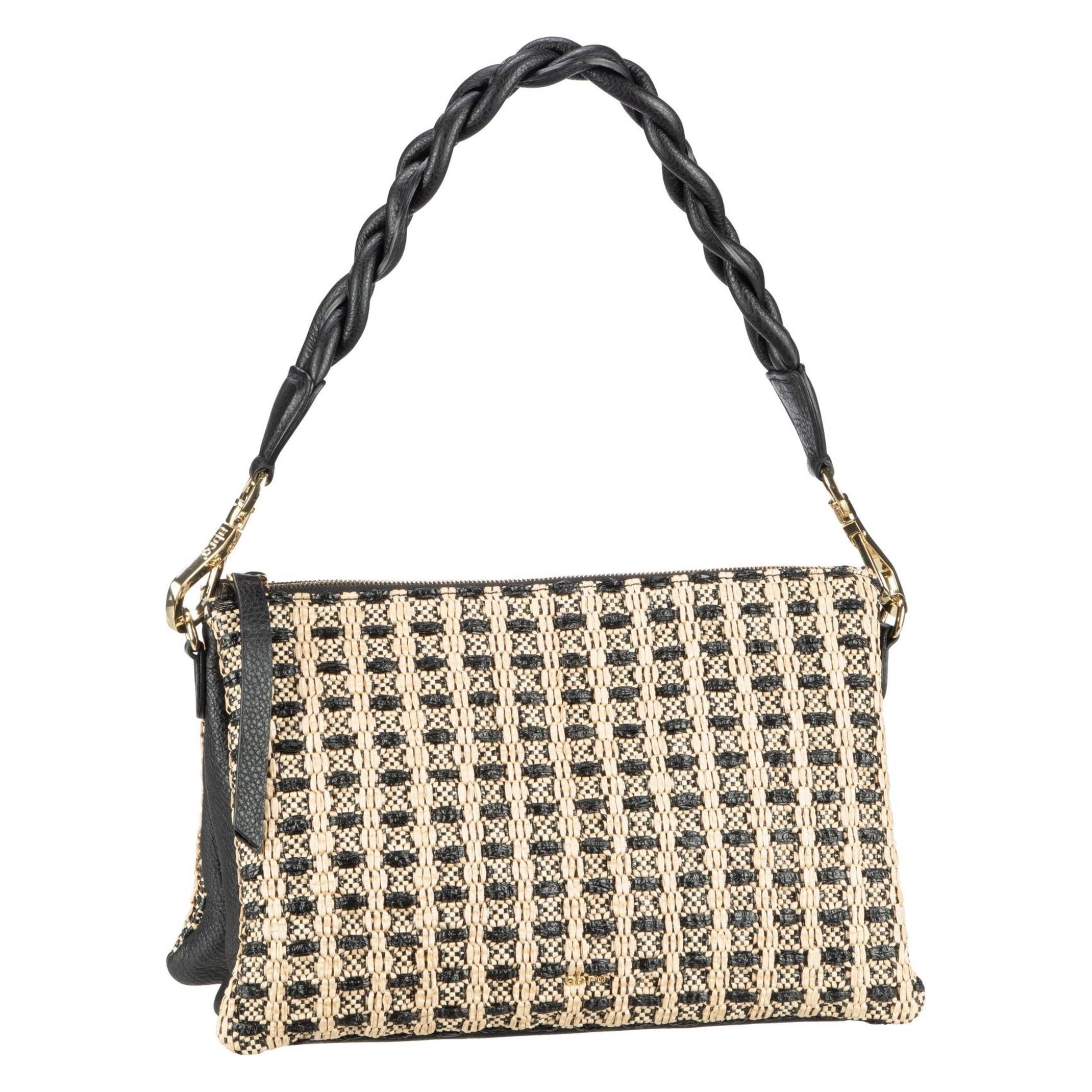 Abro, Damen, Handtasche, Handtasche Jamie Raffia 29748, Beige, Schwarz