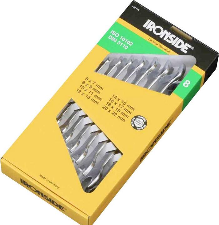 Actual product image Ironside Open-end wrench set Irons. 8tlg (11 mm, 13 mm, 18 mm, 20 mm, 14 mm, 22 mm, 12 mm, 16 mm, 19 mm, 10 mm, 17 mm, 15 mm)