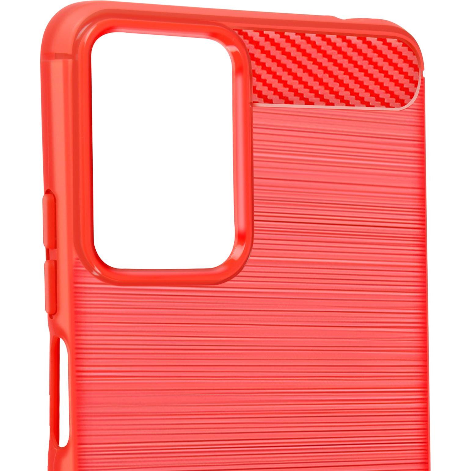 Thumbnail - Avizar Classic Carb Handyhülle Series (Motorola Moto G24, Motorola Moto G04), Smartphone Hülle, Rot