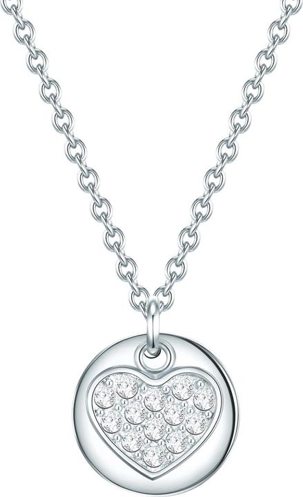 Immagine prodotto Eastside Cuore da donna in acciaio inossidabile Preciosa argento 40,0 cm di catena base + 5,0 cm di (Acciaio inox 100%, 40 - 45 cm)