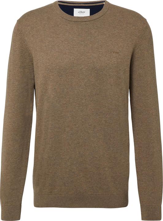 Produktbild s.Oliver Strickpullover Baumwollpullover mit Logo-Stickerei (M)