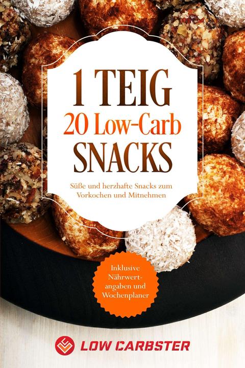 Immagine prodotto 1 Teig 20 Low-Carb Snacks: Süsse und herzhafte Snacks zum Vorkochen und Mitnehmen - Inklusive Nä (Tedesco, Low-Carbster, 2024)