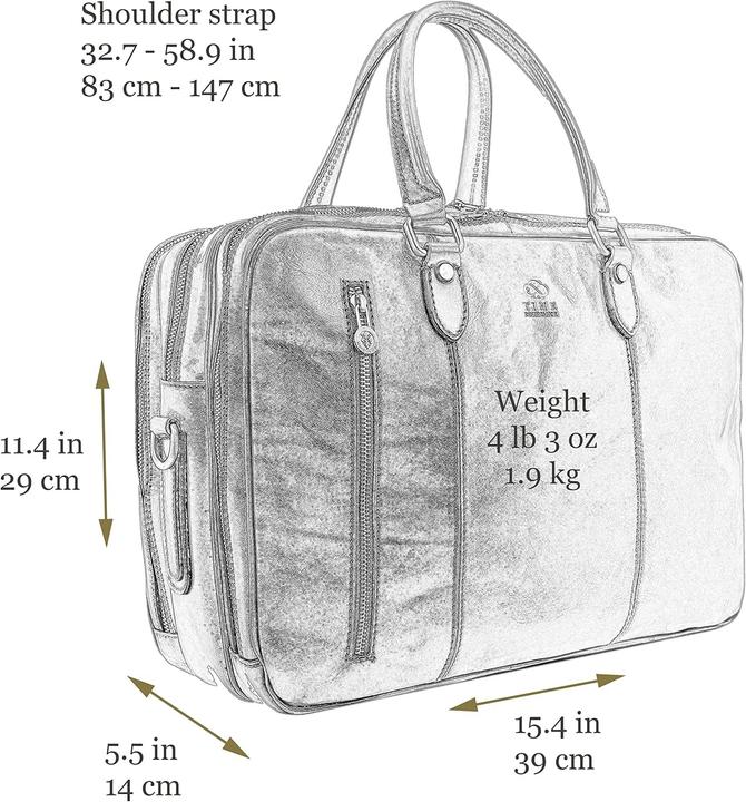 Actual product image Time Resistance Large Leather Laptop Bag (15", Universal)