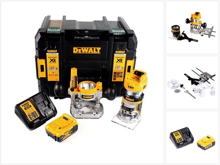 Produktbild DeWalt DCW 604 P1 Akku Kombifräse 18V 55mm + 1x Akku 5,0Ah + Ladegerät + TSTAK