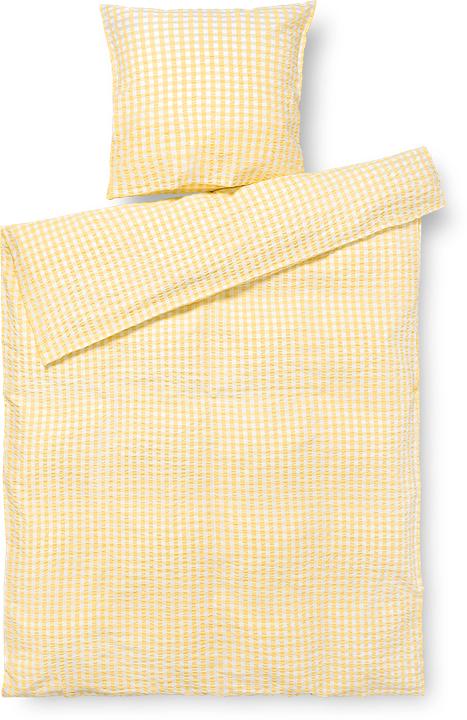 Juna B 140 x L 220 cm - Økologisk bomuld - Gul/hvid (Bettwäsche Set, 140 x 220 cm)