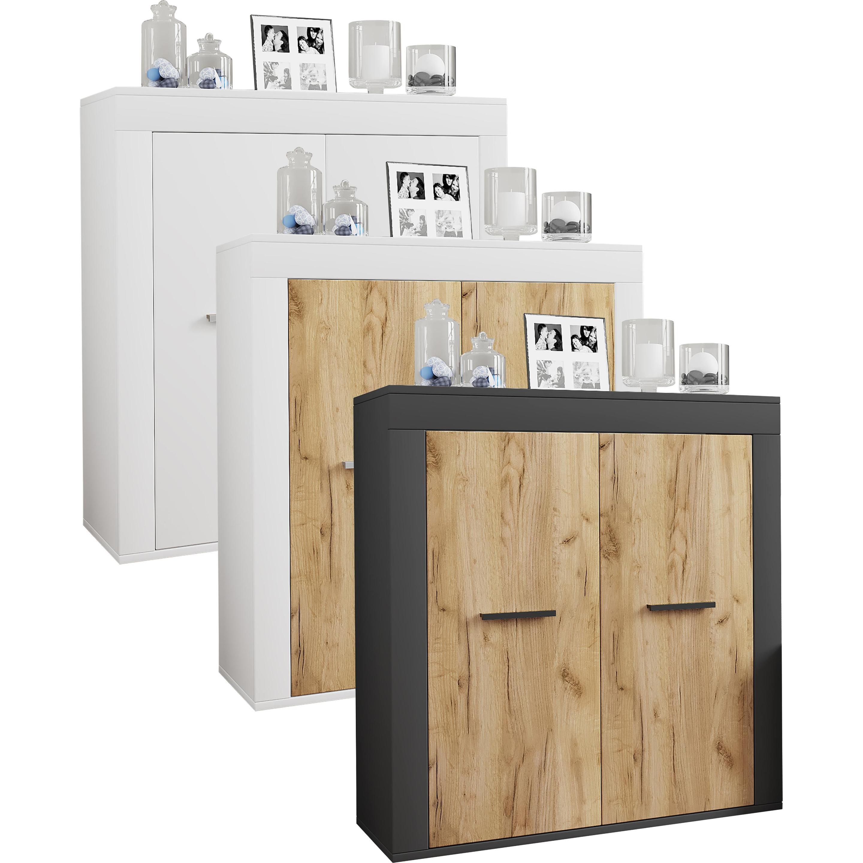 VCM, Kommode + Sideboard, Kommode Sideboard Usilo 2 Drehtüren (80 x 35 x 89 cm)