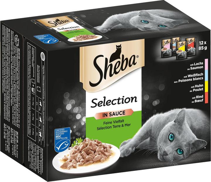 Produktbild Sheba Feine Vielfalt in Sauce MSC (Adult, 12 Stk., 1020 g)