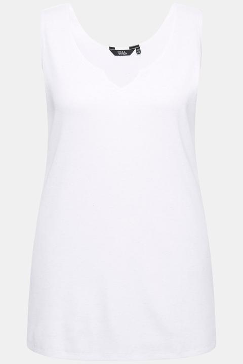 Actual product image Ulla Popken Split Neck Ribbed Tank (46, 48)