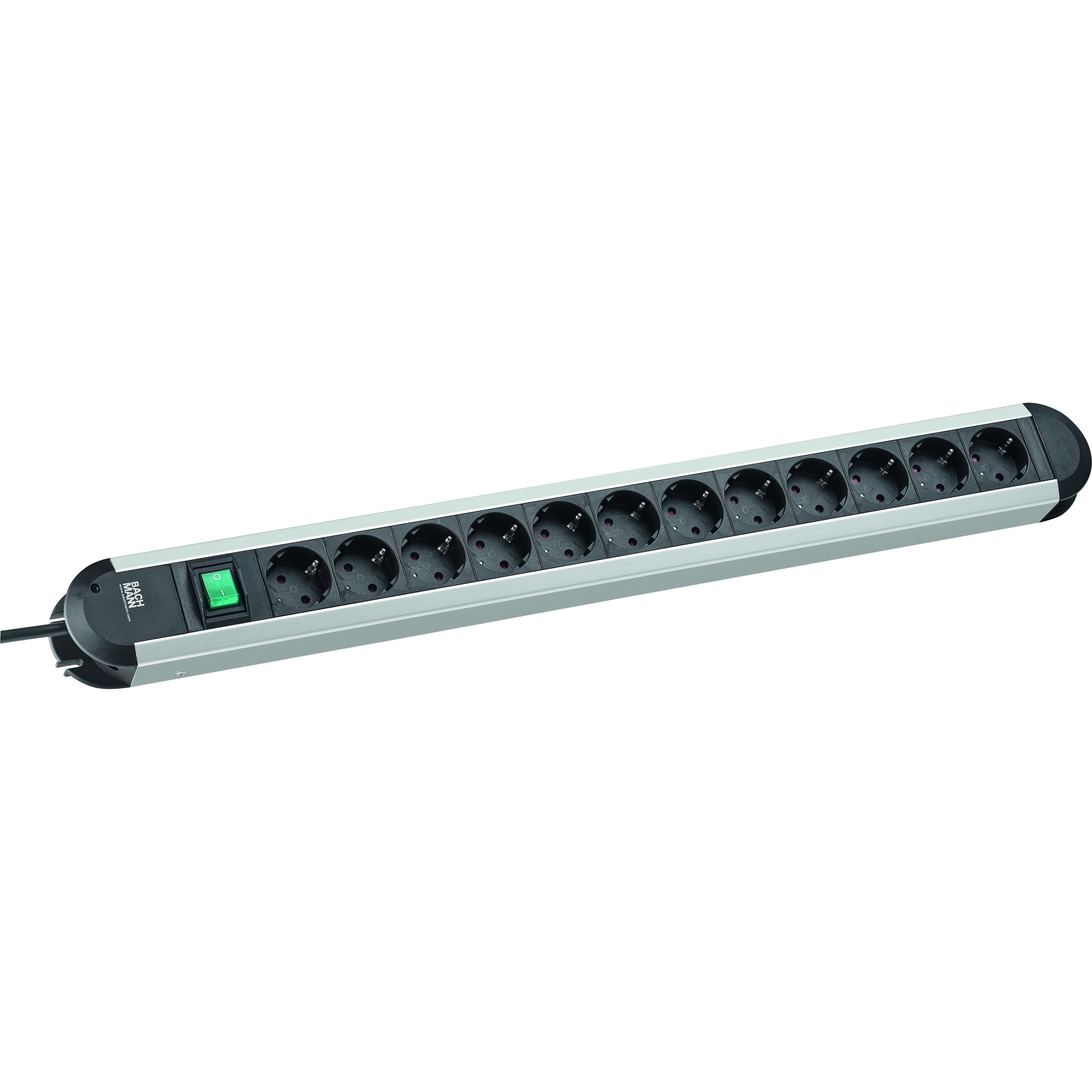 Bachmann, Steckdosenleiste, Steckdosenleiste PRIMO CLASSIC ALU, 12-fach mit (12 x, CEE 7/3, 1.75 m)