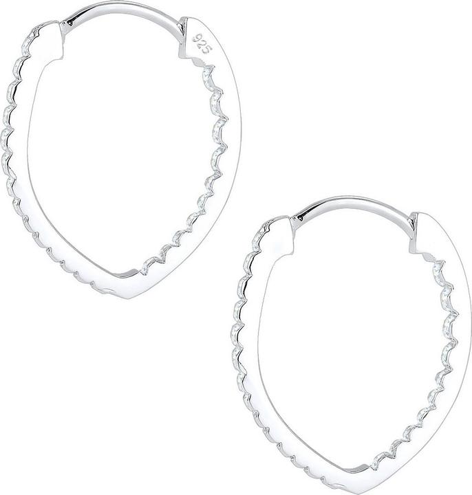 Immagine prodotto Elli Orecchini Creole con cristalli ovali di zirconio Argento 925 (Zirconia, Argento 925)