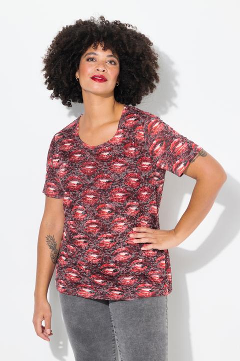 Produktbild Angel of Style T-Shirt, Lippen-Muster mit Glizersteinchen (44)
