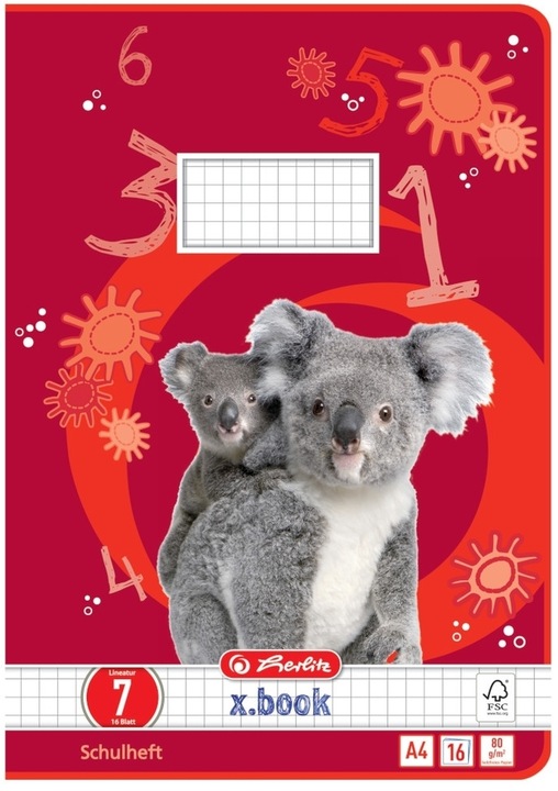 Actual product image Herlitz Exercise book X-Book, DIN A4, ruling 7 (A4, Checked)