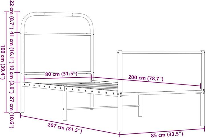 Produktbild vidaXL Bettgestell (90 x 190 cm)