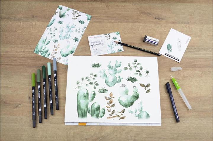 Actual product image Tombow watercolour set (Green, 5 x)