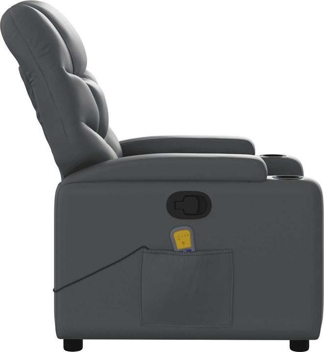 Actual product image vidaXL Massage chair grey imitation leather,Colour: Grey,Material