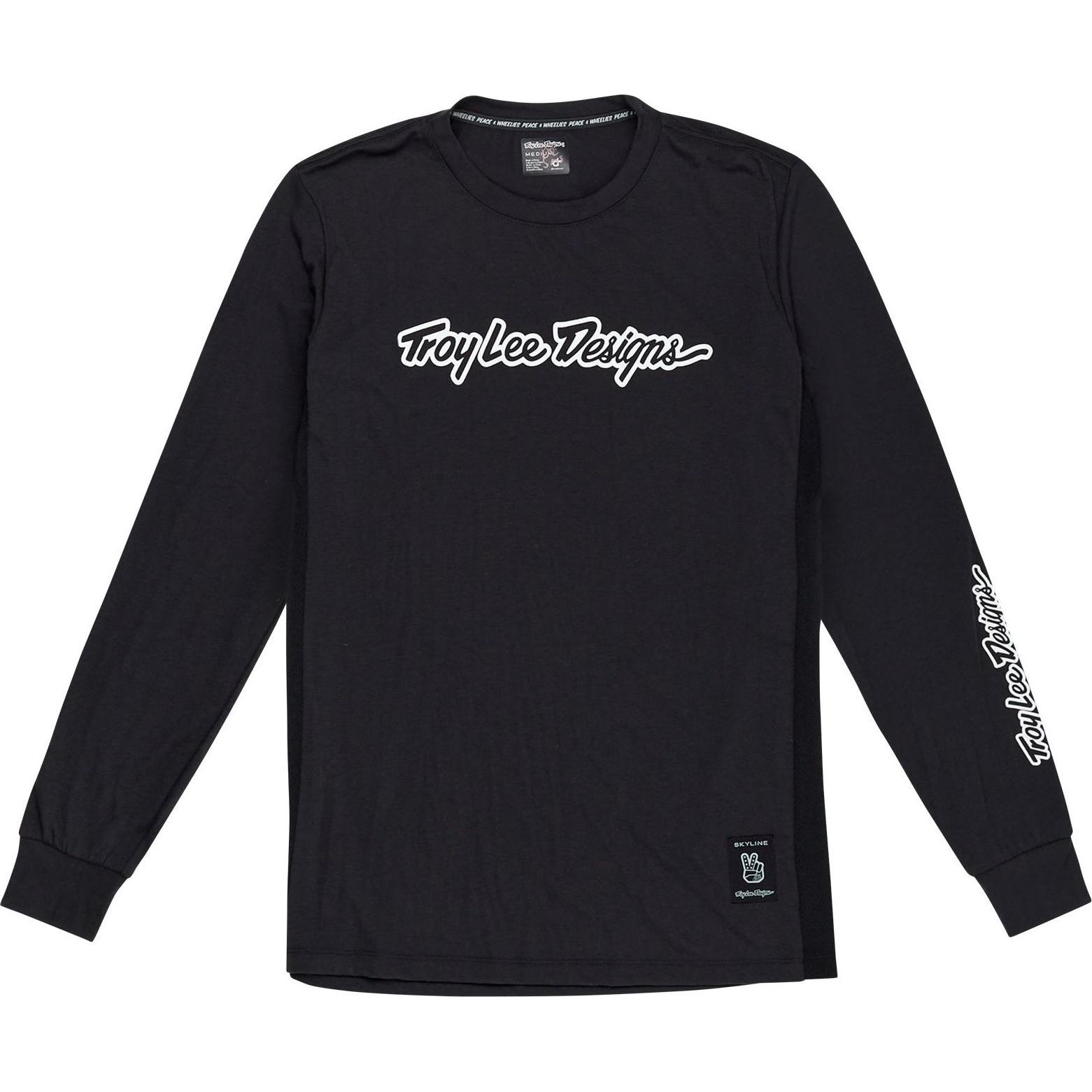 Troy Lee Designs, Maglia ciclismo, Skyline LS Ride Tee, Signature, black, XXL (XXL), Nero, XXL