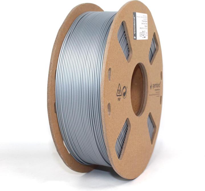 Produktbild Gembird Filamentcassette PLA schmale Spule (PLA, 1.75 mm, 1000 g, Silber)