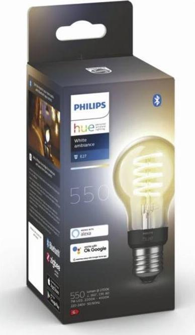 Produktbild Philips Hue Philips E27 Einzelpack Filament (E27, 7 W, 550 lm, 1 x, G)