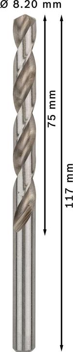 Image du produit Bosch Professional Zubehör Foret hélicoïdal PRO Metal HSS-G, 8,2 x 75 x 117 mm (8,2 mm)