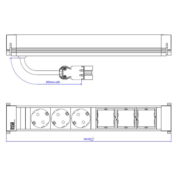 Image du produit Bachmann Cadre de puissance 3xSchuko (3x, CEE 7/3)