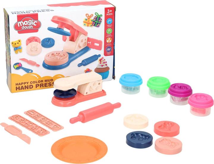 Clay set 4 colours with clay press