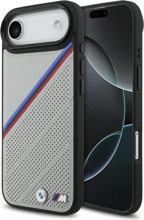 Produktbild BMW Etui M Tricolor Metal Logo MagSafe do iPhone 17 Air szary (Apple iPhone 17, Apple iPhone Air)