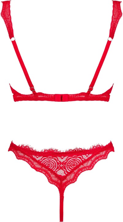 Image du produit Obsessive Ensemble soutien-gorge ouvert Bergamore 2 pièces - Rouge (M/L)