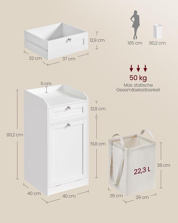 Actual product image Songmics Bathroom cabinet (40 x 40 x 80.20 cm)