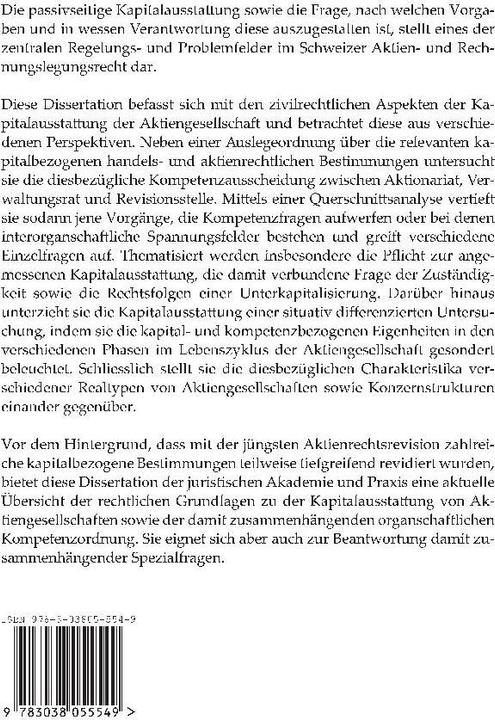 Produktbild Die Kapitalausstattung der Aktiengesellschaft im Kompetenzgefüge ihrer Organe (Deutsch, Benedikt L. Rutscheidt, 2023)