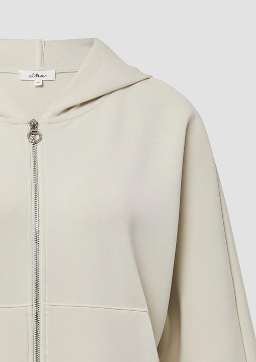 Actual product image S.Oliver Sweatshirt Jacke Sweatjacke aus Scuba mit Fledermausärmeln (46)