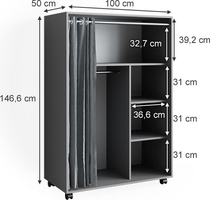 Produktbild Vicco Doros (100 x 50 x 146.60 cm)