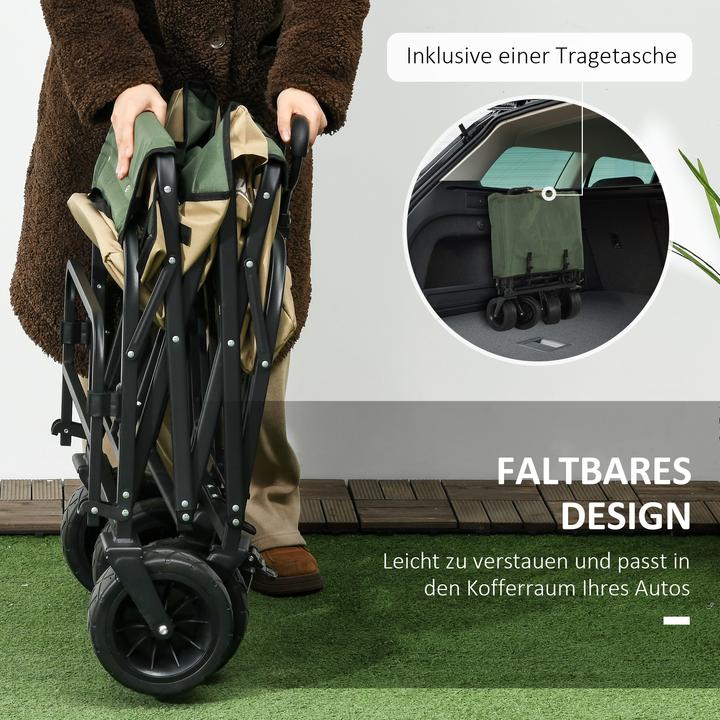 Produktbild Outsunny Bollerwagen mit verstellbarem Griffwinkel