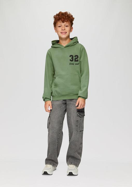 Produktbild s.Oliver Sweatshirt Kapuzen-Sweatshirt mit Mesh-Futter (M)