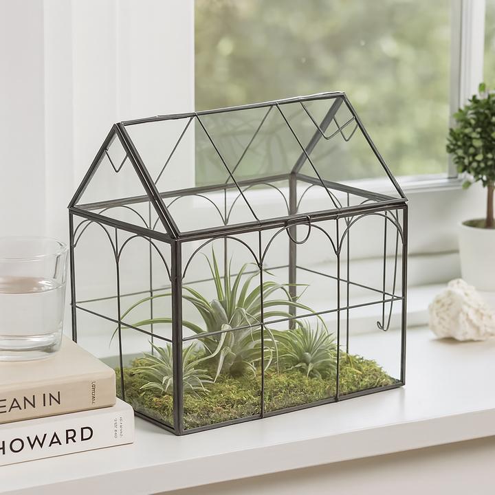 Actual product image Relaxdays Pflanzenterrarium Glas Hausform