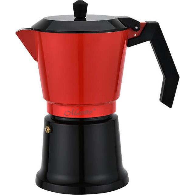 Maestro Kawiarka aluminiowa MR-1657-9, Espressokocher, Schwarz, Rot